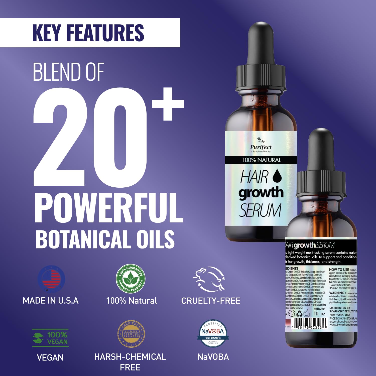 Hair Growth Serum – Nourishing & Protecting 100% Natural (30ml)
